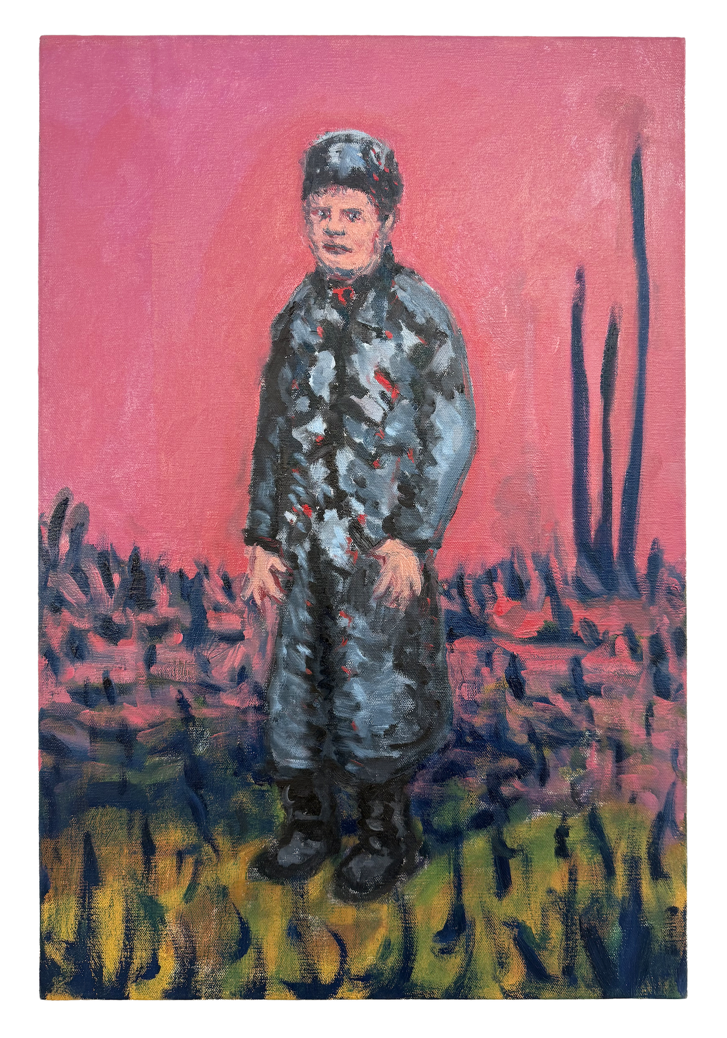 Soldat au fond rose