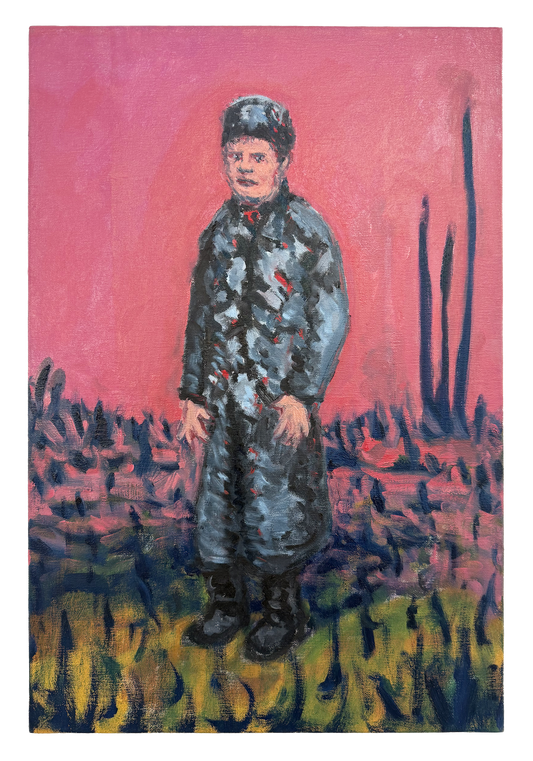Soldat au fond rose