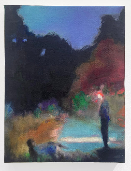 S. dans la nuit avec le chien
